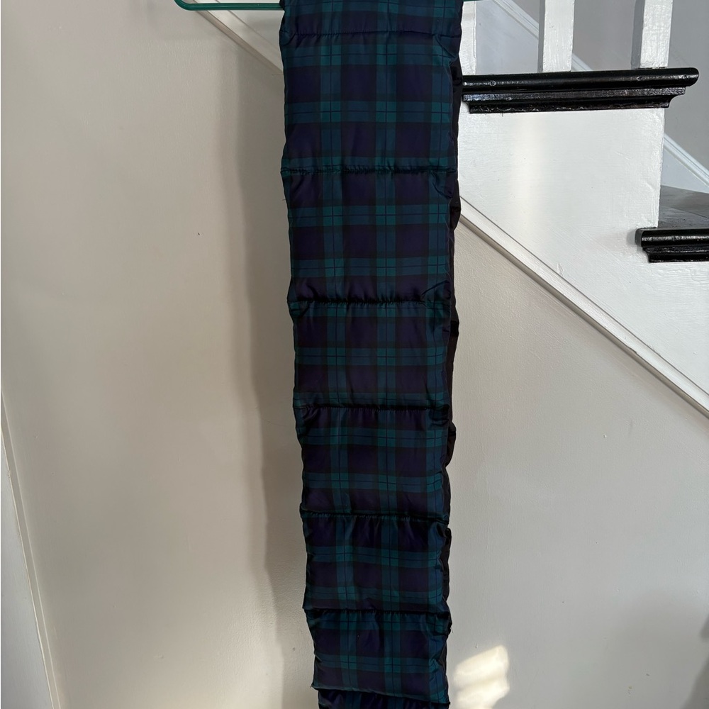 Urban Outfitters Green Plaid Puffer Scarf
